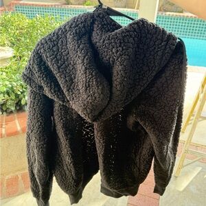 Cozy Black Sherpa Hoodie